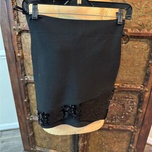 BCBGMaxAzria Black Pencil Skirt with Sequin‎ Detail S